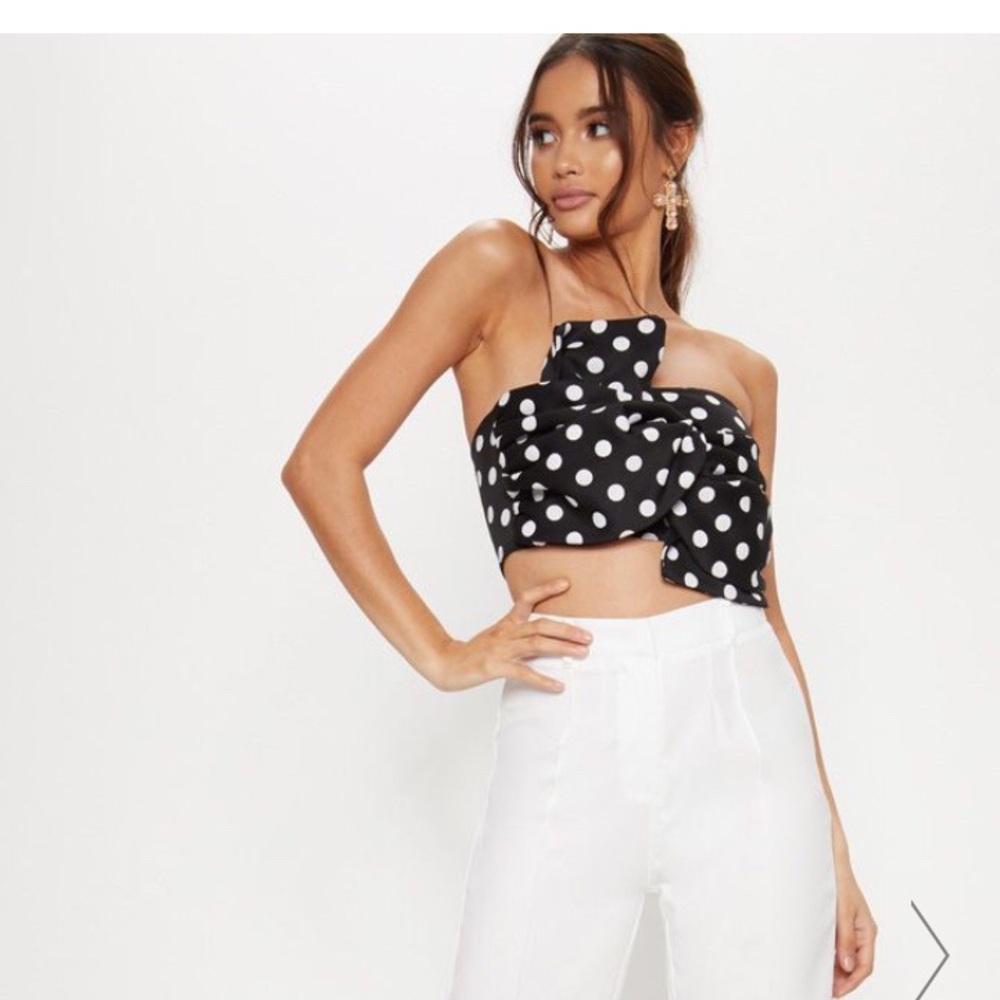 NWT NEVER WORN Cute Black Polka Dot Bandeau